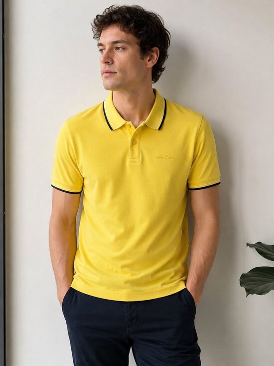 Ben Sherman Other - Ben Sherman Yellow Polo Shirt Men’s Size L Classic Fit Stretch
